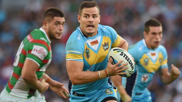 Canberra call: Raiders recruit Aidan Sezer in action for the Titans. 