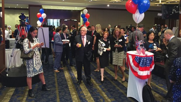 Guests gather at the US consulate official election function at the InterContinental Sydney.