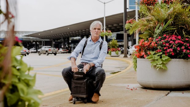 Tim Ryan of Modobag riding one of the company's motorised suitcases at O'Hare International Airport in Chicago. The suitcase is expected to be available this year. 