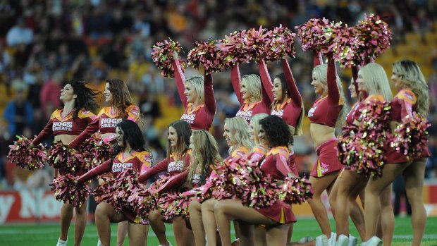  Broncos Cheer leaders perform before the NRL First Preliminary Final match in 2015.
