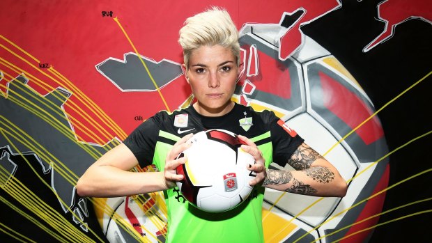 Ready for the new season: Canberra FC's Michelle Heyman attended the W-League launch on Monday. 