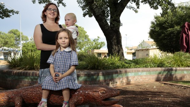 Holt-resident Carina Merritt, pictured with her children 5-year-old Xanthe and 1-year-old Orion, said Canberrans would miss Katy Gallagher.