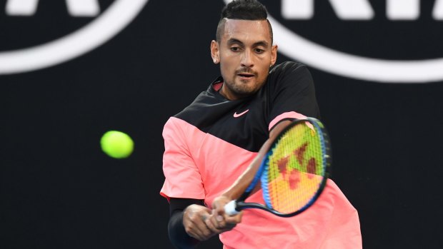 Nick Kyrgios  was too strong for Viktor Troicki in round two of the Australian Open on Wednesday. 