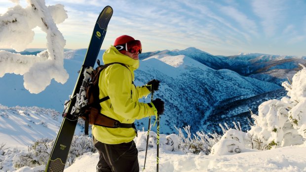 Backcountry skiing at Hotham.