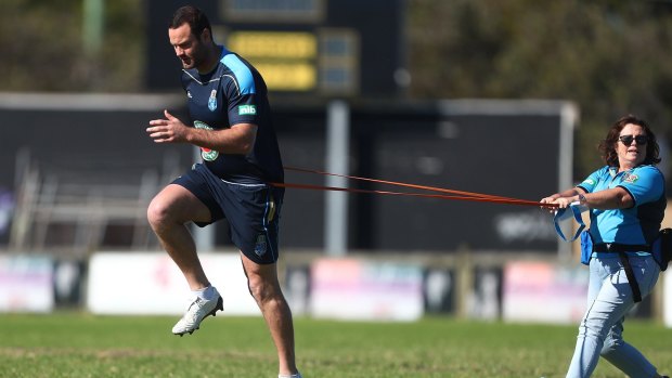 Just try and stop me: Boyd Cordner trains on Saturday in Kingscliff.