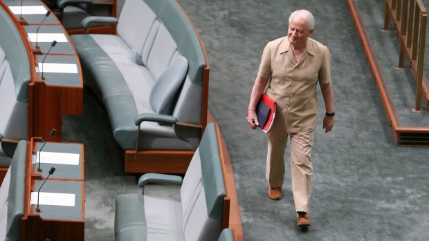 Mr Ruddock enters the chamber for question time.