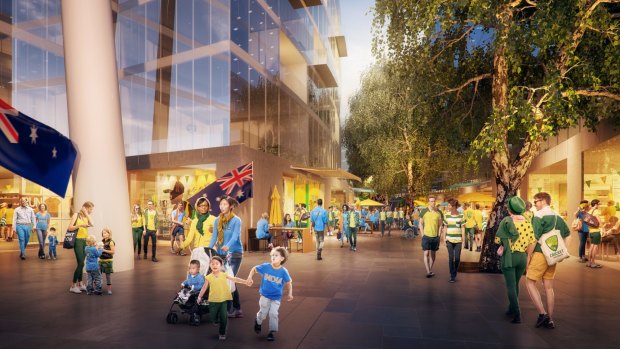 An artist's impression of proposed Manuka Oval redevelopment.