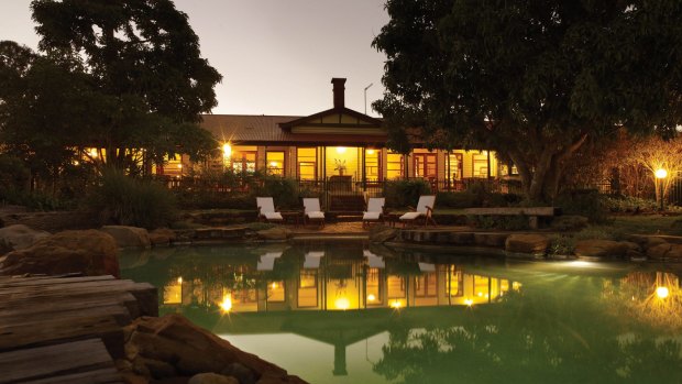 The pool at dusk. 