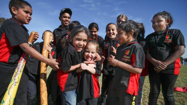 Children from the Mount Druitt Indigenous Children’s Choir, who sing not only in English but also Dharug, their native Aboriginal language.  