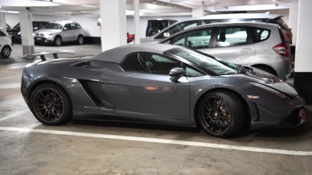 A Lamborghini seized by police.