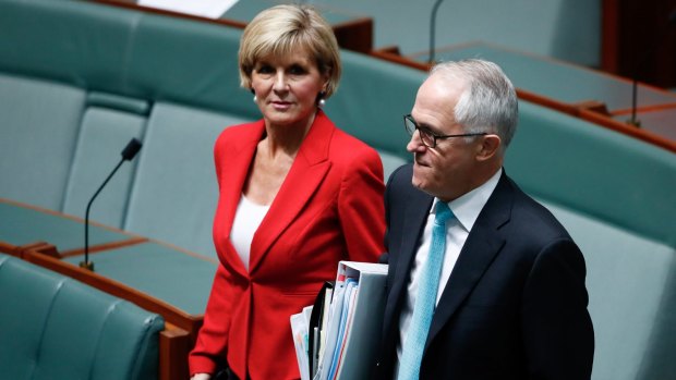 Foreign Minister Julie Bishop and Prime Minister Malcolm Turnbull. 