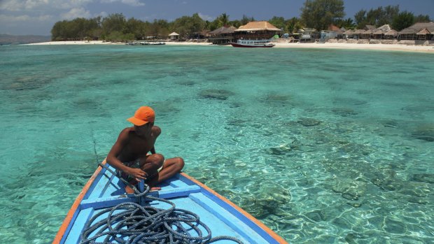 The crystal clear waters around Lombok.