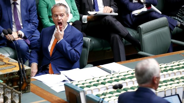 Opposition Leader Bill Shorten and Prime Minister Malcolm Turnbull during Question Time.