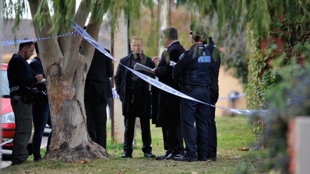 Police outside the Walsh's Adelaide home.