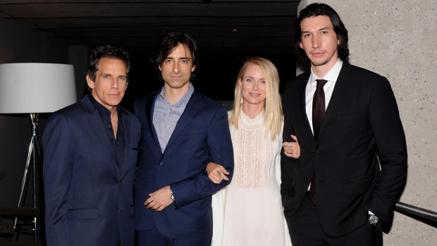 The cast of <I>While We're Young</i> at a New York Premiere. From left: Ben Stiller, Noah Baumbach, Naomi Watts, and Adam Driver.