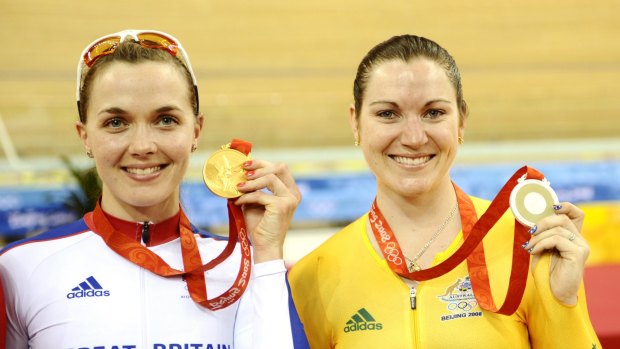 Frenemies: Anna Meares with Victoria Pendleton after the women's sprint final in London 2012.