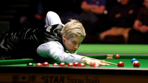 History in the making: Neil Robertson became the first man in history to pot a 147 in the final of a major tournament this week.