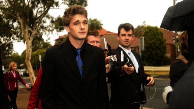 Brent Lohman, dubbed the poster boy of the Cronulla riots, attends court in 2006.
