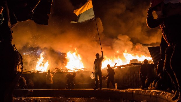 Anti-government protesters in Kiev who succeeded in ousting Viktor Yanukovych in February 2014.