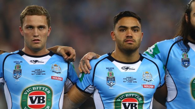 On debut: Matt Moylan and Dylan Walker made their debuts for NSW, but Walker didn't see much of the action.