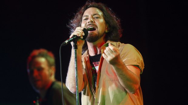 Eddie Vedder in concert with Pearl Jam in Melbourne in 2009.