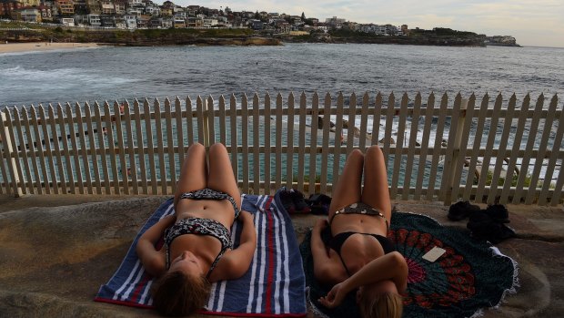 Cooling off at Bronte Beach not long after dawn.