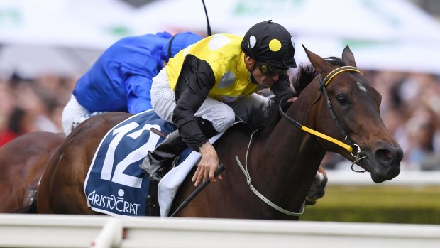 Tipping the scales: In Her Time and Corey Brown win the Sydney Stakes.