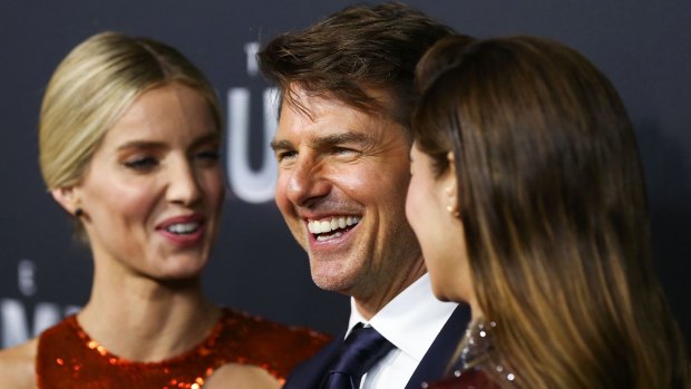 Dad? Annabelle Wallis, Tom Cruise and Sofia Boutella at The Mummy premiere at State Theatre on Monday in Sydney.
