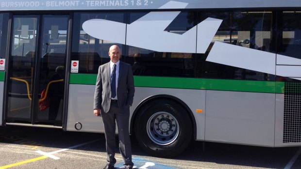 Dean Nalder announced the new city to airport bus route on Tuesday. 