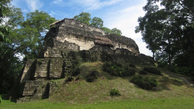 Maya ruin at Uaxactun.