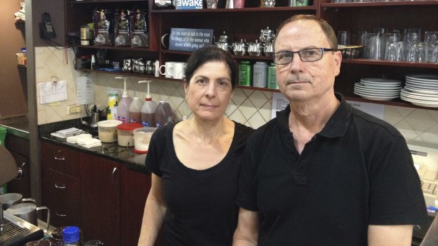 "They're taking away our livelihood'': Deanne and Spiro Coucouvinis at their cafe they have run since 2003.