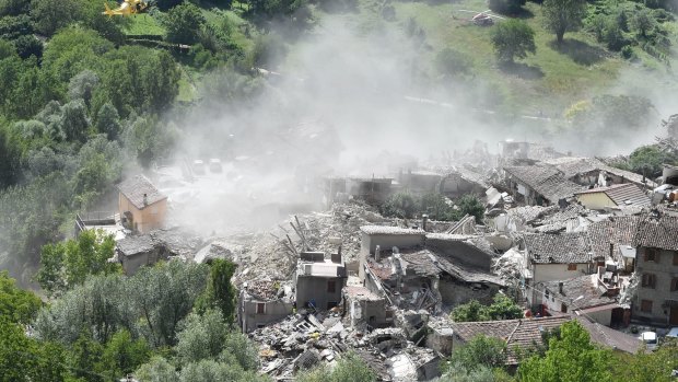The town of Pescara del Tronto after the earthquake hit. 