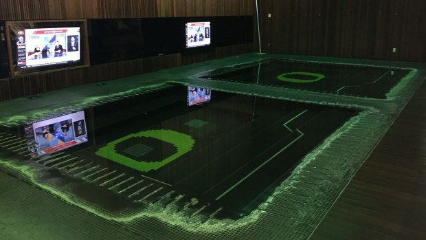 The recovery pool at the training facility of the Oregon Ducks' college football team in the US.