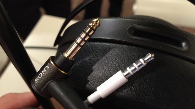 The 4.4mm TRRRS audio jack supported by Sony's new products.