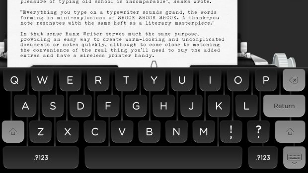 The on-screen keyboard is transformed into a clean but retro typewriter interface (those more serious about their writing can use their Bluetooth keyboard).