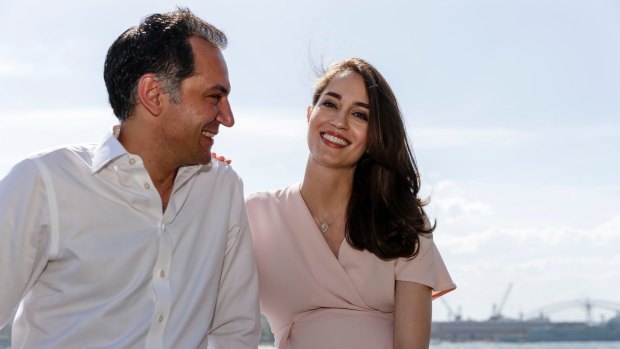 Ross Farhadieh and wife Yasamin Farhadieh in Sydney, where they live while also spending time in Canberra, where he works as a surgeon. They are expecting their first child in April.
