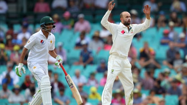Focus of attention: Nathan Lyon reacts on day two of the SCG Test.