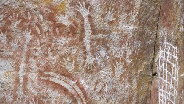 Aboriginal rock art in  Carnarvon Gorge National Park.