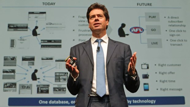 AFL chief Gillon McLachlan has outlined his plan for sharing revenue.