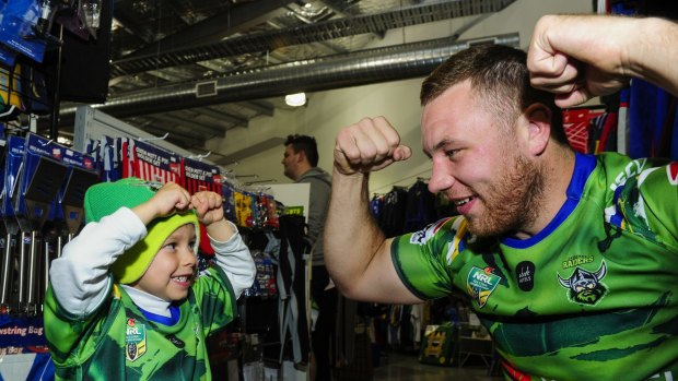 Little and large: Canberra Raiders big man Shannon Boyd will play in the Auckland Nines this year.