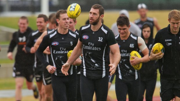 Once brothers: Nick Maxwell and Travis Cloke train in 2013.