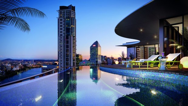 An infinity pool will be a rooftop feature of Brisbane's new Spire residential development.