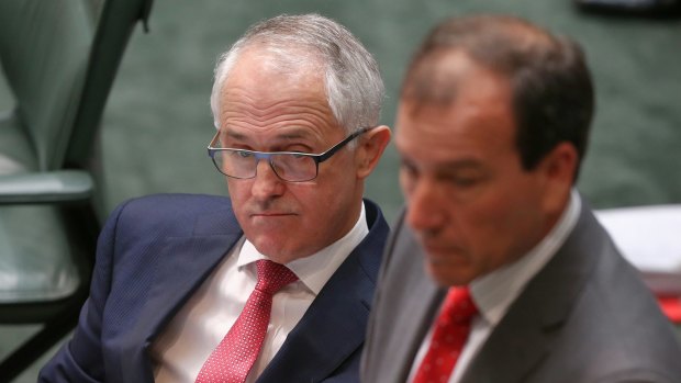 Prime Minister Malcolm Turnbull and Special Minister of State and Minister for Defence Materiel and Science Mal Brough, who stepped aside on Tuesday.