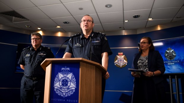 Chief Commissioner Graham Ashton and VEOHRC Commissioner Kate Jenkins (right).