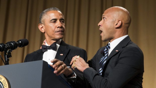 U.S. President Barack Obama and 'Luther', his anger translator.