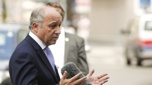 French Foreign Minister Laurent Fabius in Vienna on Sunday.