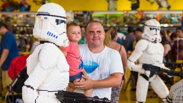 Store customers found themselves among life-size Lego troopers from a galaxy far, far away.