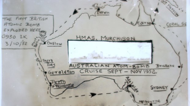The route taken by the HMAS Murchison in October 1952.
