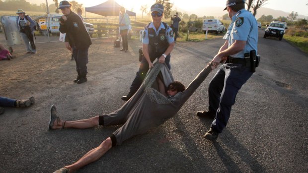 An anti-CSG protest near AGL's proposed gas field near Gloucester in NSW.