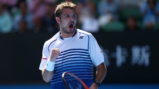 Stan the man: Wawrinka made it through in straight sets.